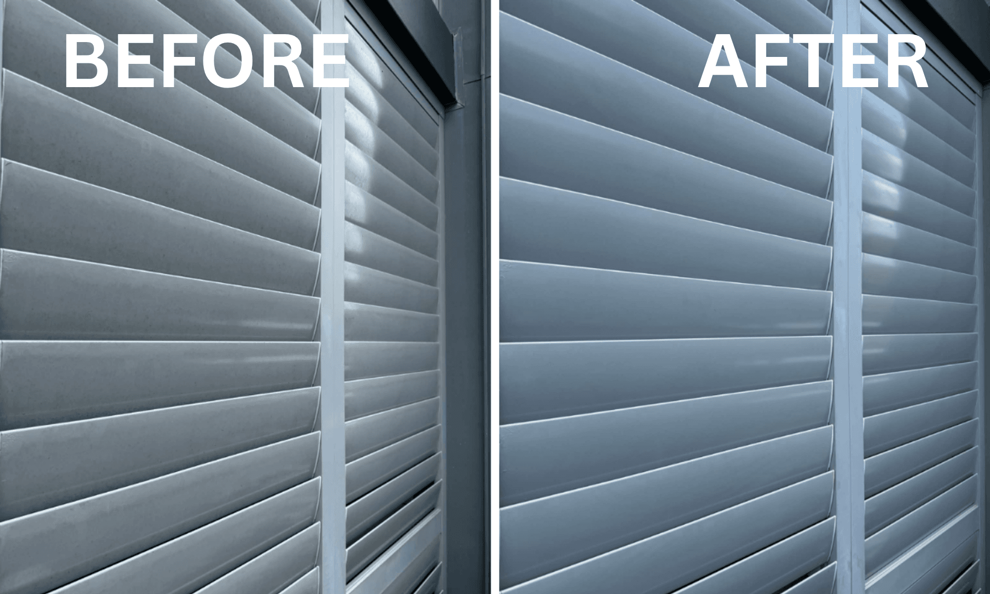 Before and after shutter cleaning